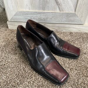 Melluso Women's Black Italian Leather Shoe Heel Bootie Shootie Size 7.5